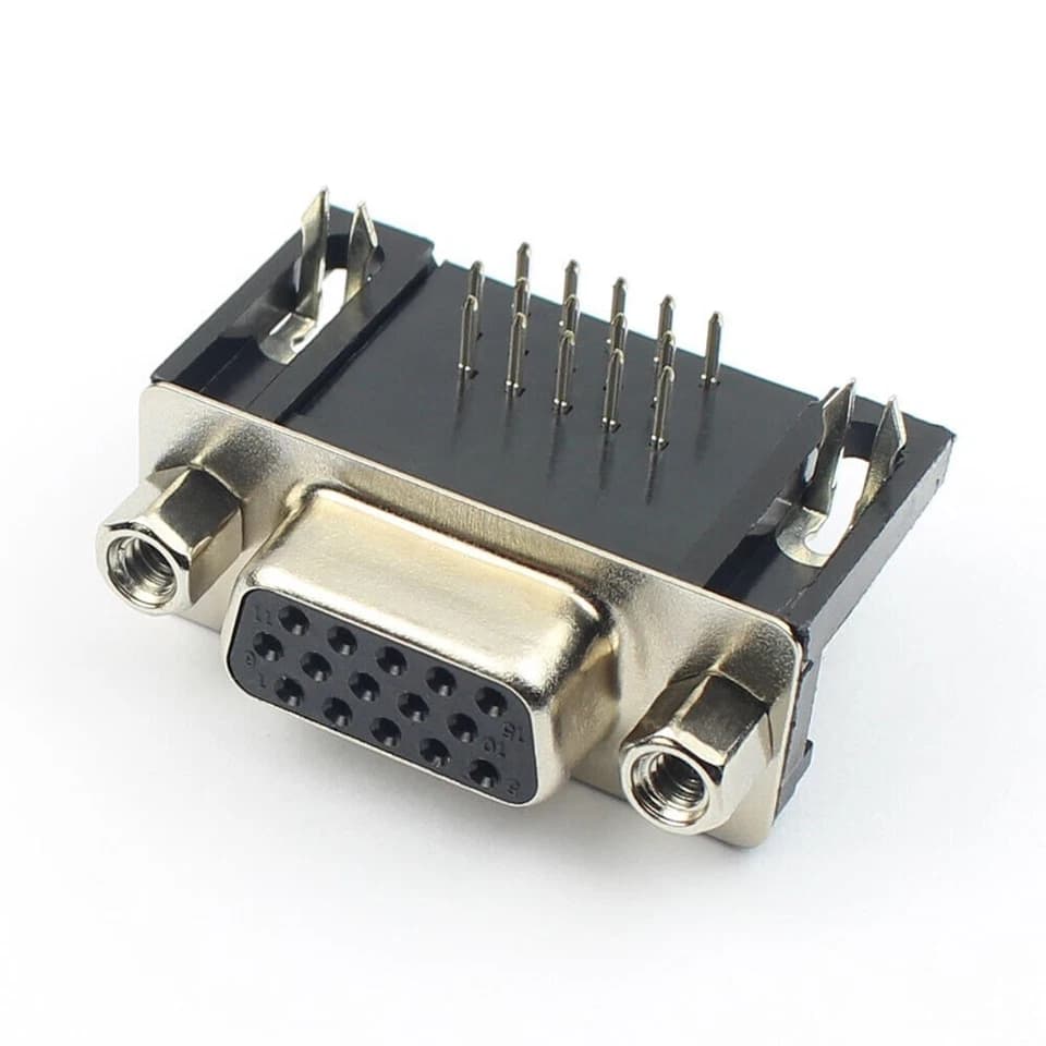 HD15 (VGA) Female Right Angle on PCB Solder Type