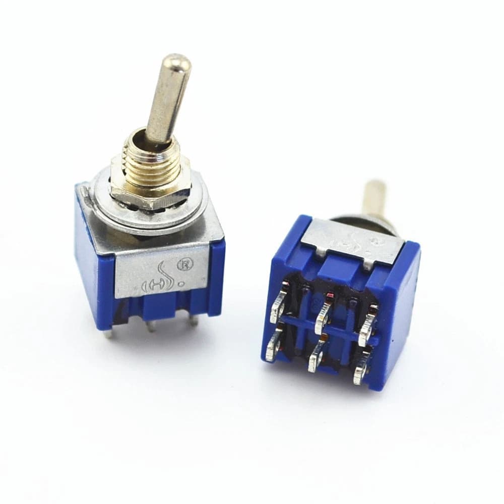 SW16 ON-ON Toggle Switch 6A@250V 6pin – Metal